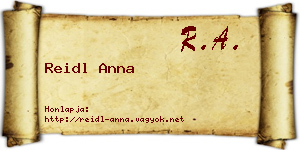 Reidl Anna névjegykártya